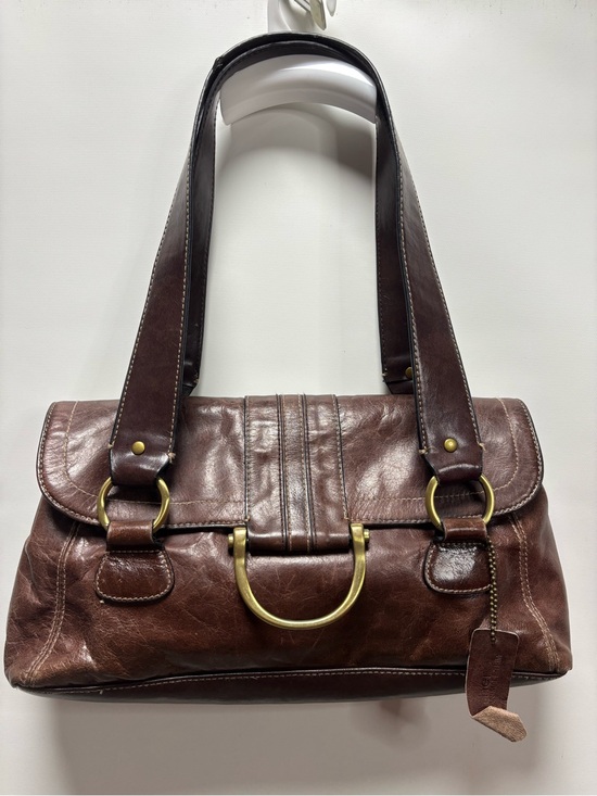 Apt. 9 Handbags - Apt. 9 y2K Chocolate Brown Leather Shoulder Bag with Brass Hardware